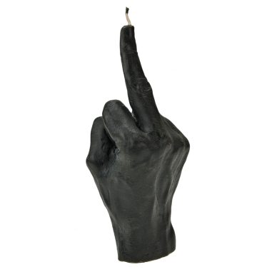 Hand Kerze Mittelfinger schwarz